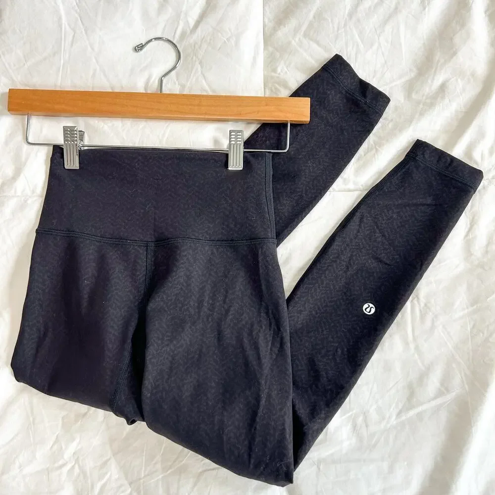 Lululemon Align High-Rise Pant 25” Ripple Emboss Black Women’s Size 2 EUC